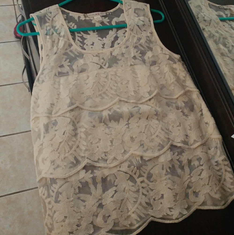 Lace cream top